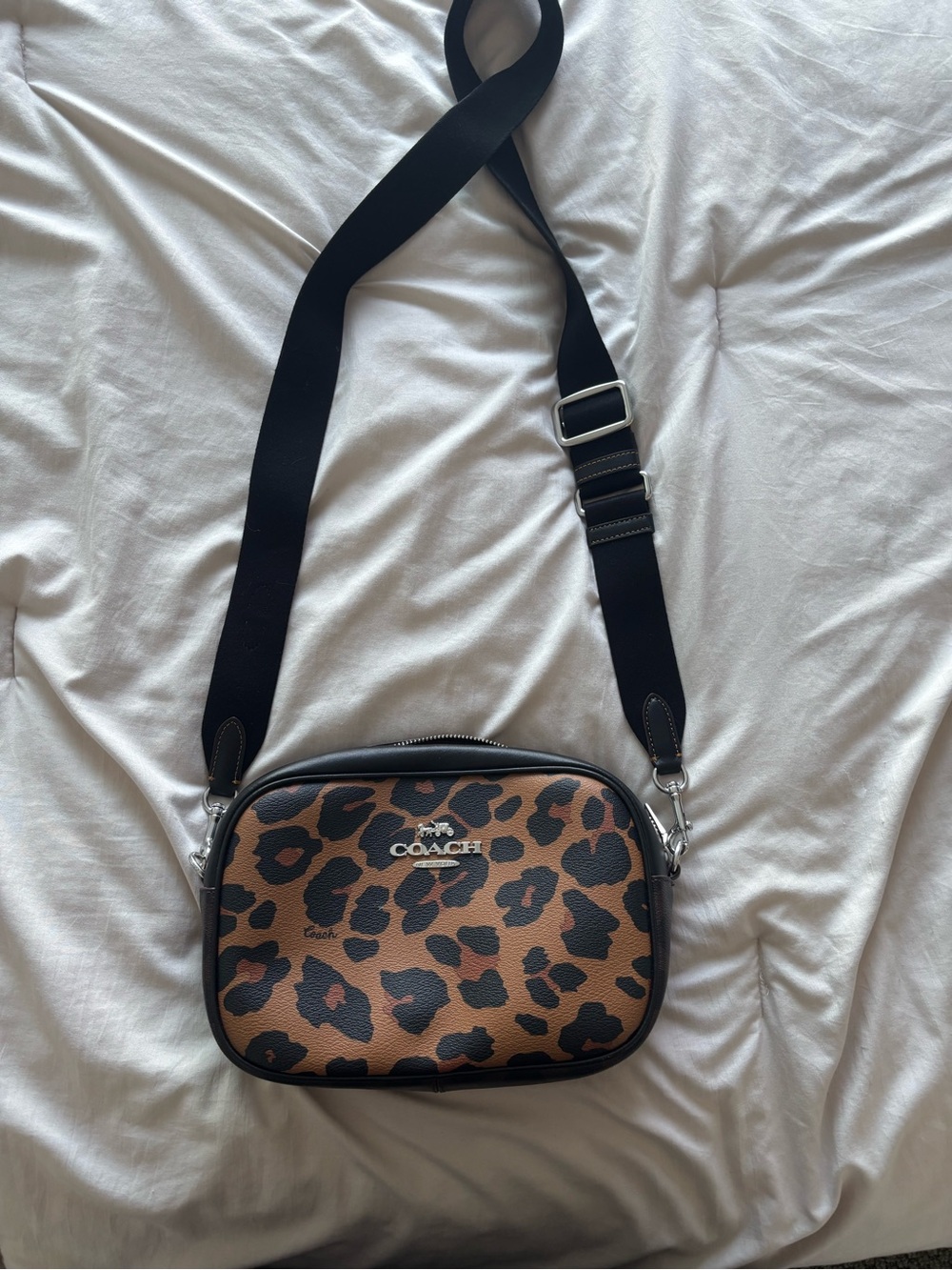 Coach Leopard-Print Crossbody in Brown and Black
